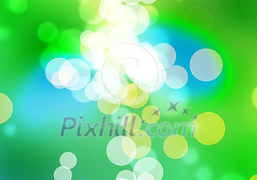 Abstract background green image with bokeh lights