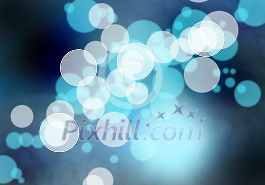 Abstract background blue image with bokeh lights