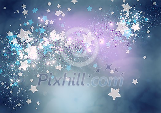 Abstract background image with bokeh lights and stars