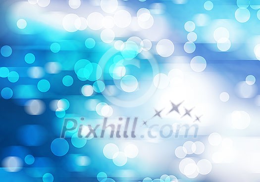 Abstract background blue image with bokeh lights