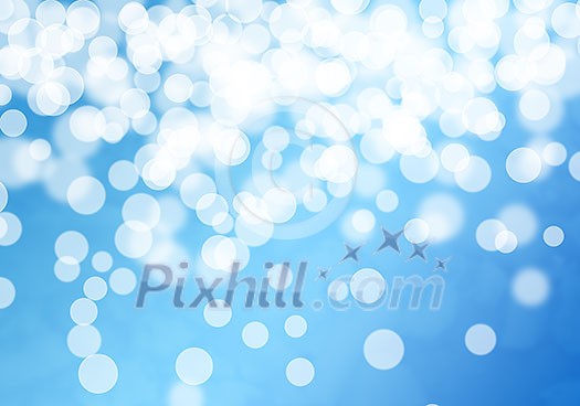 Abstract background blue image with bokeh lights