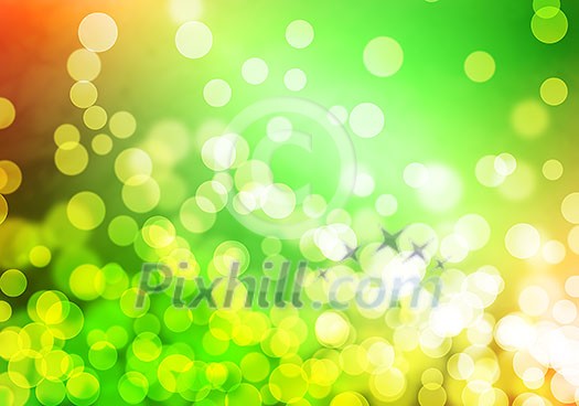 Abstract background green image with bokeh lights