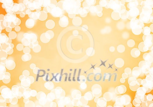 Abstract background yellow image with bokeh lights