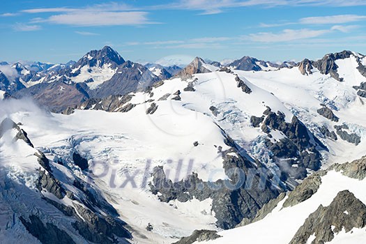 Mountain landscape with snow and clear blue sky Mountain landscape with snow and clear blue sky