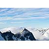 Mountain landscape with snow and clear blue sky