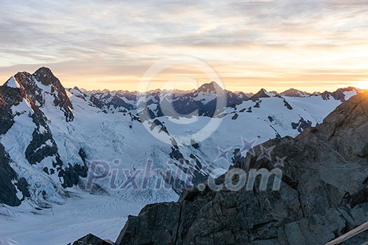 Mountain landscape with snow and clear blue sky Mountain landscape with snow and clear blue sky