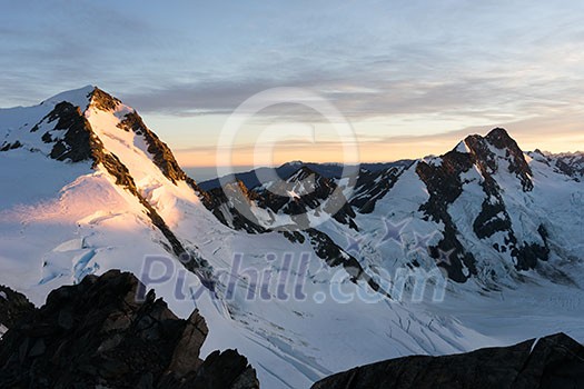 Mountain landscape with snow and clear blue sky Mountain landscape with snow and clear blue sky