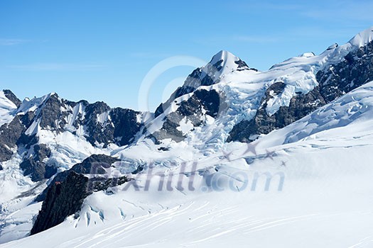 Mountain landscape with snow and clear blue sky Mountain landscape with snow and clear blue sky