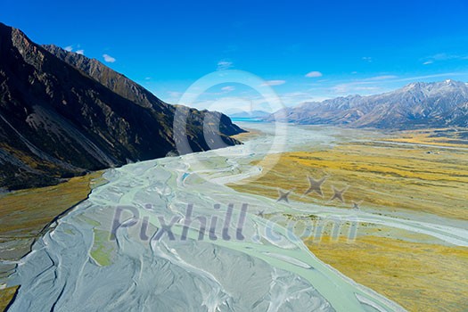 Natural landscape of stone rock with clear blue sky