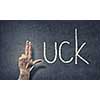Luck word and fingers instead of letter L