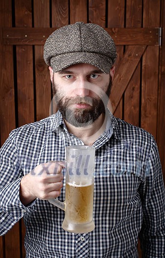 Man with beer.