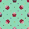 Colorful cupcake party seamless pattern background eps 10