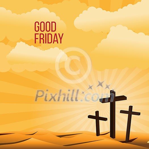 Good Friday background concept with Illustration of Jesus cross eps Good Friday background concept with Illustration of Jesus cross eps