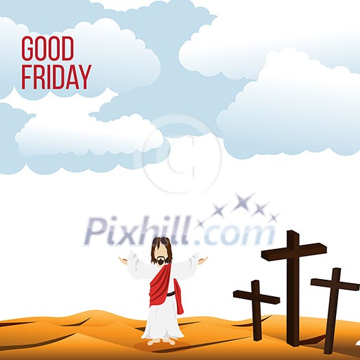 Good Friday background concept with Illustration of Jesus cross eps 10.