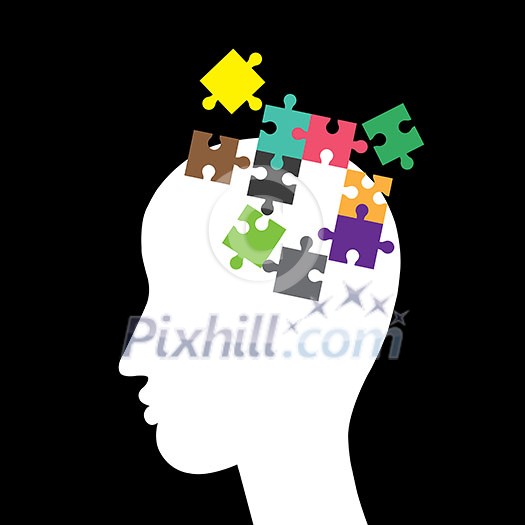 Brain jigsaw puzzle concept for idea 