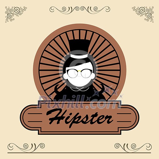 vector character cartoon hipster girl style  