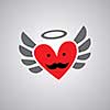 heart with wings vector cartoon 