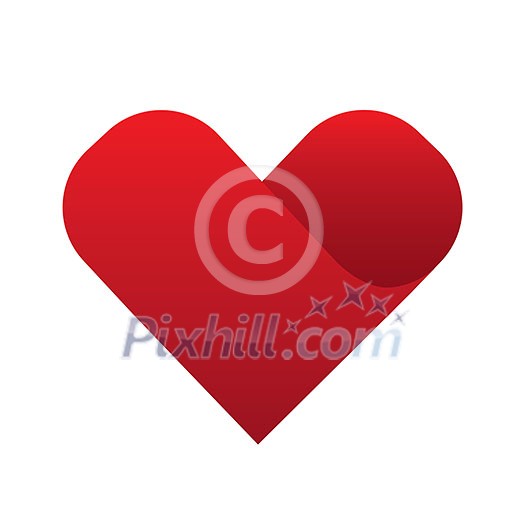 vector red heart symbol for valentine 