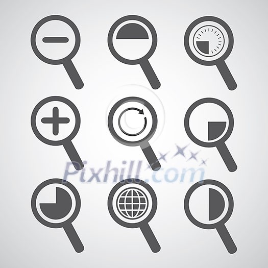 vector magnification icon for searching web 