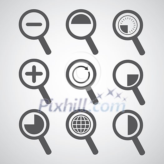 vector magnification icon for searching web vector magnification icon for searching web