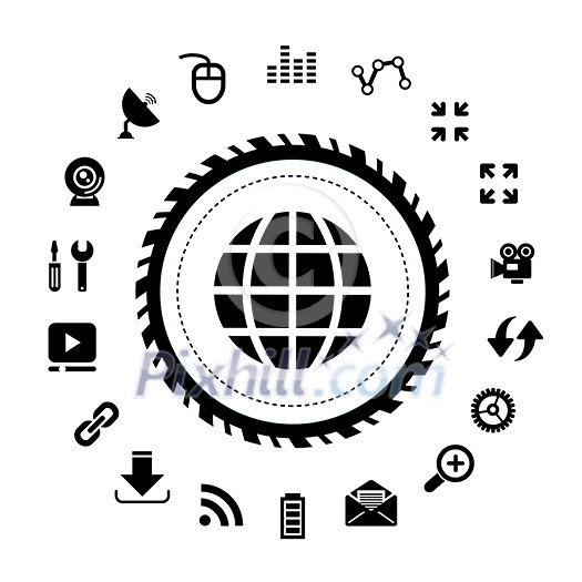 vector web and internet icon set  