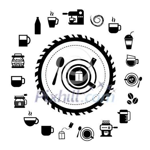 cup and coffee vector icon set cup and coffee vector icon set
