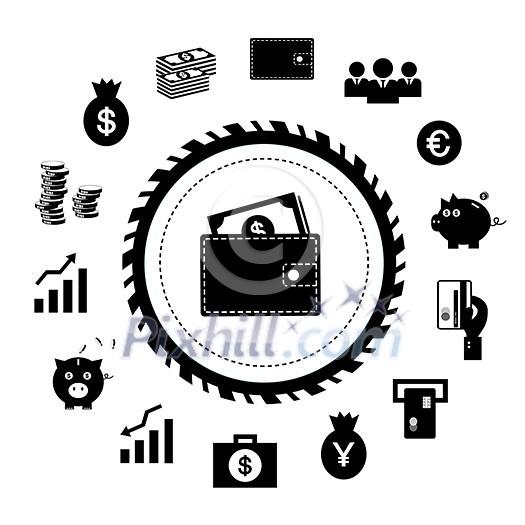vector money and financial icon set vector money and financial icon set