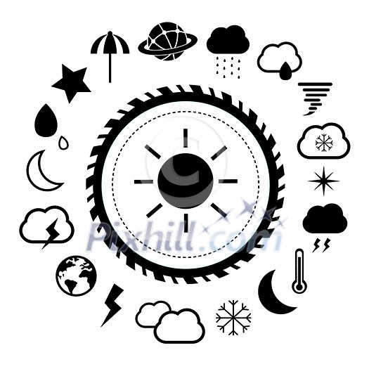 vector basic icon for weather  
