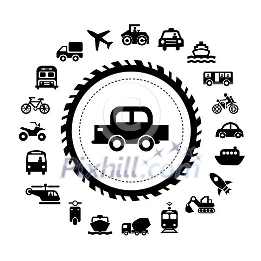 vector basic icon for transport 