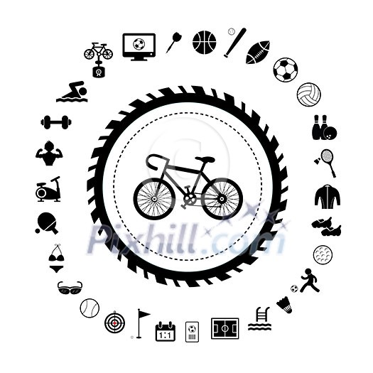 vector basic icon set for sport 