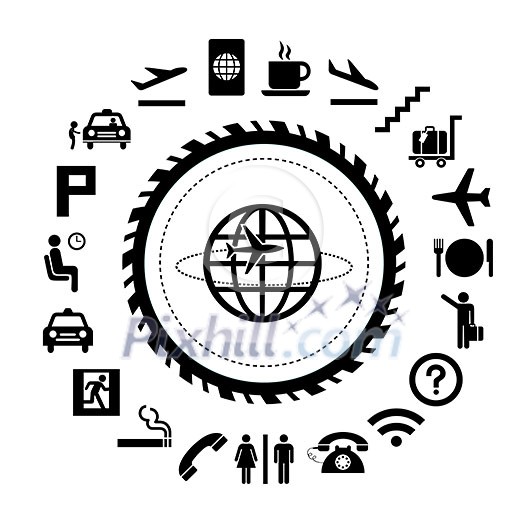 vector basic icon set for airport vector basic icon set for airport