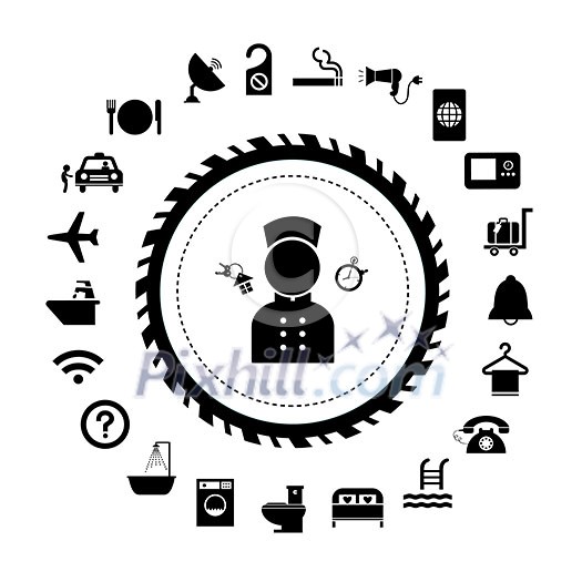 vector basic icon set for hotel and travel vector basic icon set for hotel and travel