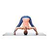 Beautiful sporty fit woman practices Ashtanga Vinyasa yoga asana Prasarita padottanasana D - wide legged forward bend D isolated on white background