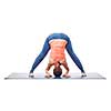 Beautiful sporty fit woman practices Ashtanga Vinyasa yoga asana Prasarita padottanasana A - wide legged forward bend A isolated on white background