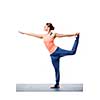 Beautiful sporty fit woman doing yoga asana Natarajasana - Lord of the dance pose isolated on white