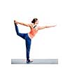 Beautiful sporty fit woman doing yoga asana Natarajasana - Lord of the dance pose isolated on white