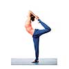 Beautiful sporty fit woman doing yoga asana Natarajasana - Lord of the dance pose advanced variation isolated on white