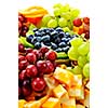 Platter of assorted fresh fruit and cheese