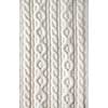 Knit texture of white wool knitted fabric with cable pattern as background