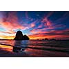 Tropical holidays sunset beach. Pranang beach. Railay , Krabi Province Thailand