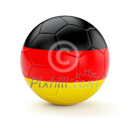 Germany soccer football ball with German flag isolated on white background