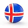 Iceland soccer football ball with Iceland flag isolated on white background