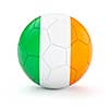 Ireland soccer football ball with Irish flag isolated on white background