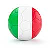 Italy soccer football ball with Italian flag isolated on white background