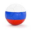 Russia soccer football ball with Russian flag isolated on white background