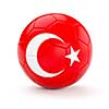 Turkey soccer football ball with Turkish flag isolated on white background