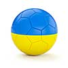 Ukraine soccer football ball with Ukrainian flag isolated on white background