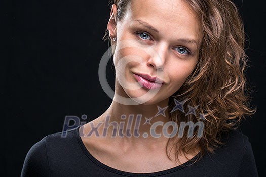 Beauty portrait of a beautiful female model (color toned image)