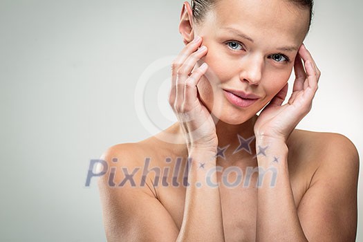 Beauty portrait of a beautiful female model (color toned image) Beauty portrait of a beautiful female model (color toned image)