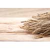 wheat on wooden background